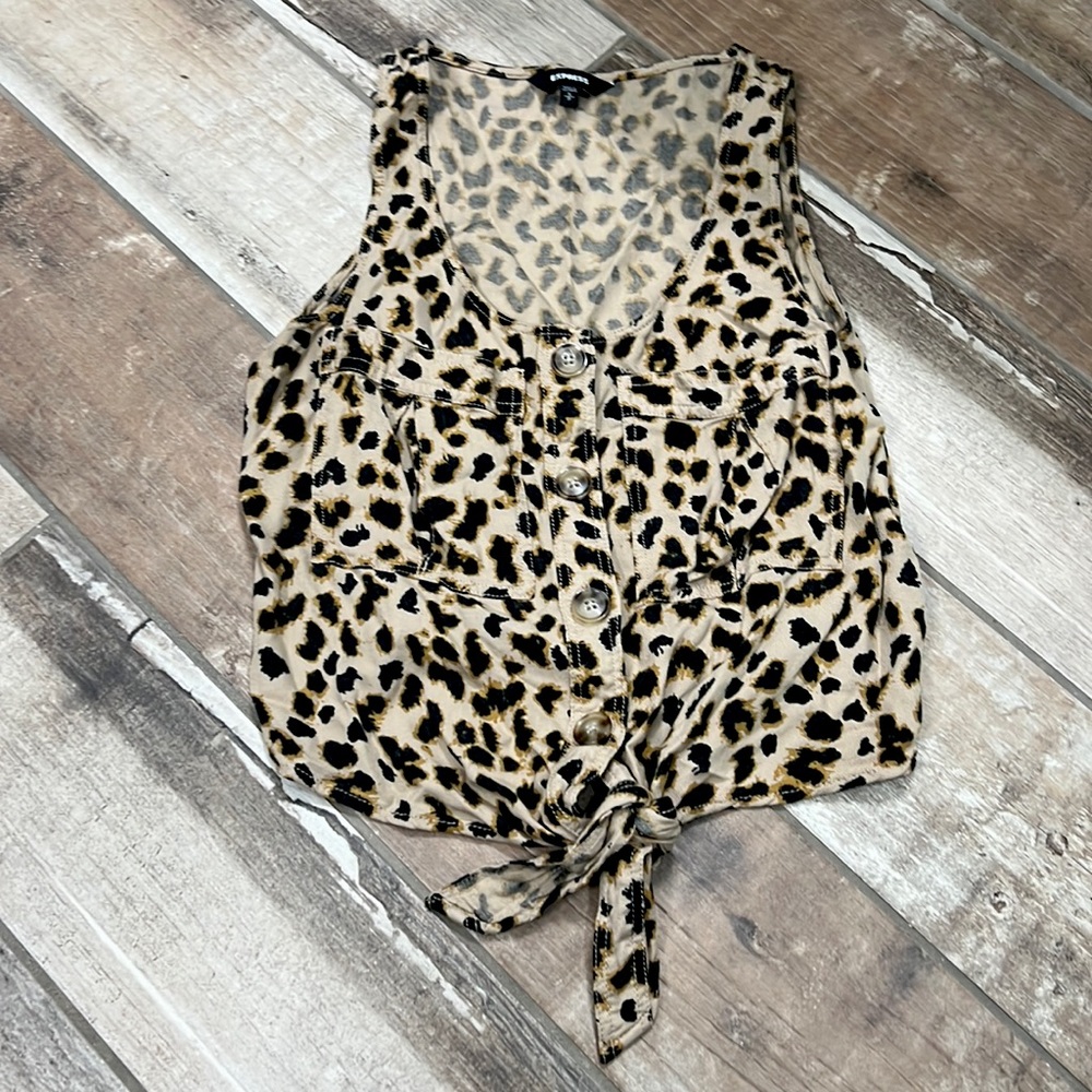 Express leopard tank top